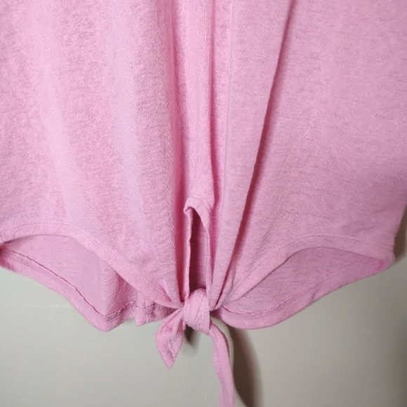 NWT LOFT Pink Tie Front Top Small Modal Casual Soft Feminine Everyday - Picture 5 of 9